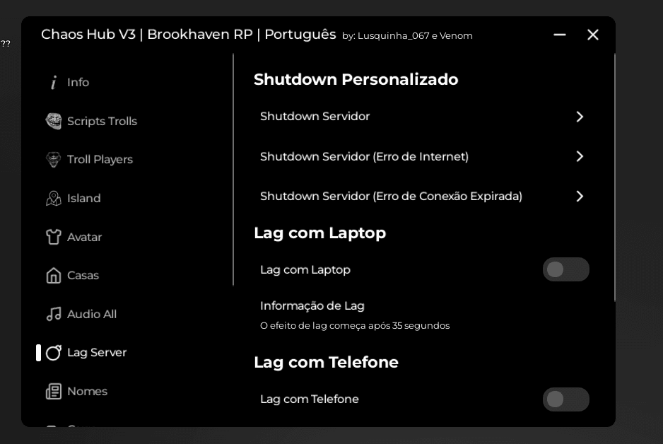 Thumbnail for 🇧🇷 Chaos Hub Traduzido〡Brookhaven
