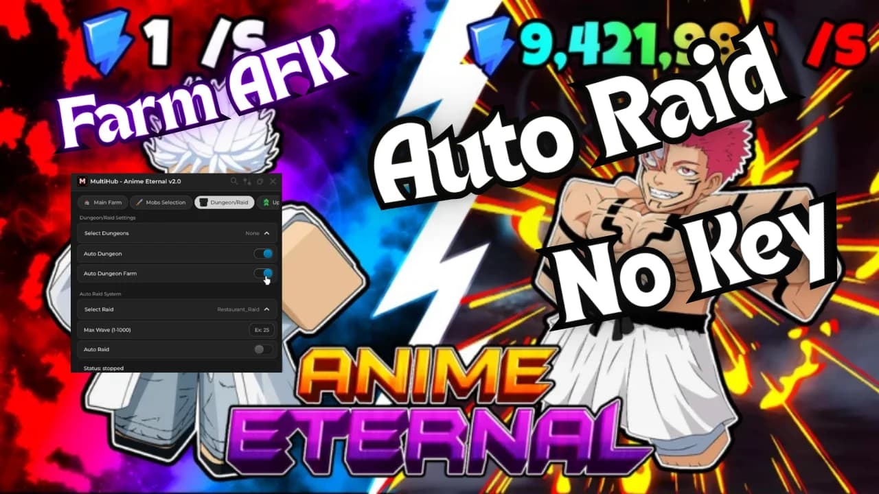 Thumbnail for Anime Eterno Script - Auto Farm, Auto Raid, Auto Dungeon, Anti-AFK - No Key!!